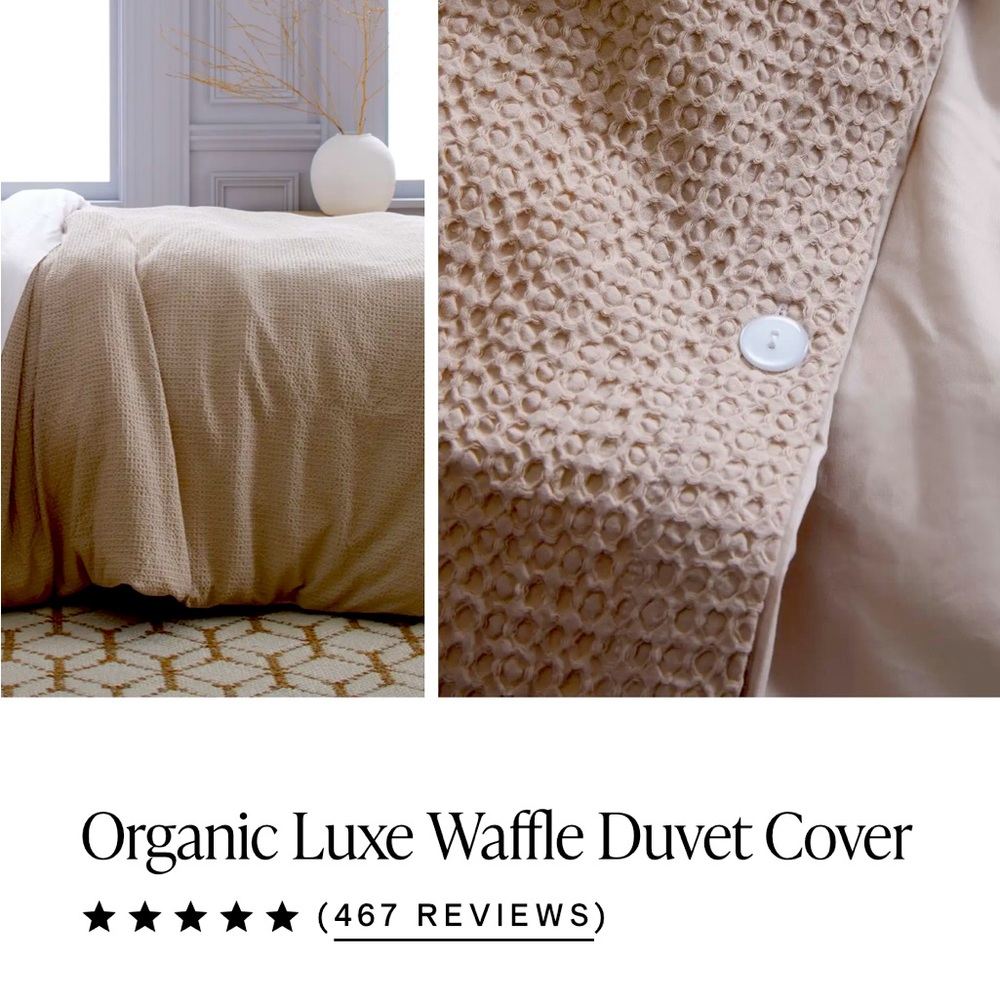 Quince Organic Waffle Queen-sized Duvet Cover- Excellent condition
